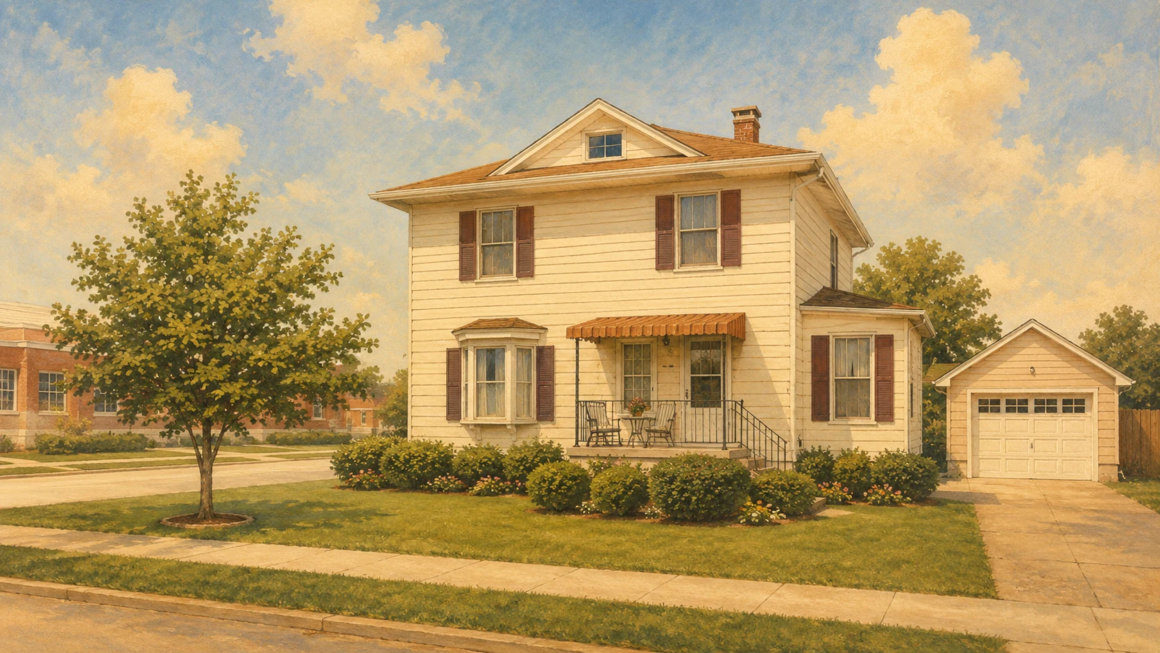 Custom portrait of a family home